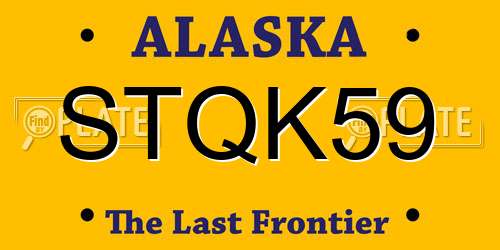 STQK59 Alaska License Plate