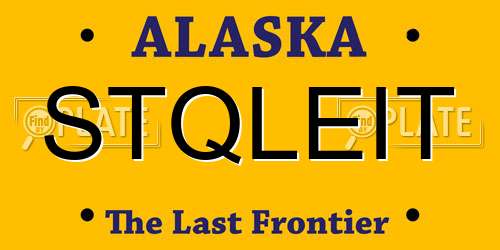 STQLEIT Alaska License Plate