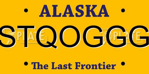 STQOGGG Alaska License Plate