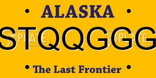 STQQGGG Alaska License Plate