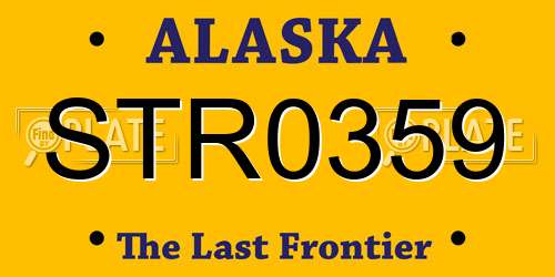 STR0359 Alaska License Plate