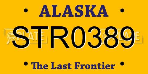 STR0389 Alaska License Plate