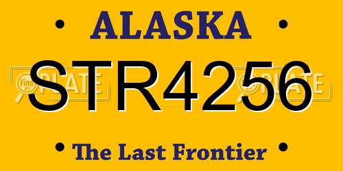 STR4256 Alaska License Plate