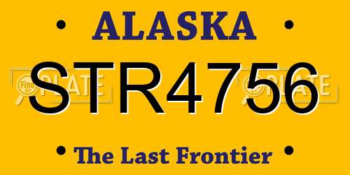 STR4756 Alaska License Plate