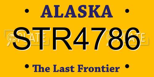 STR4786 Alaska License Plate