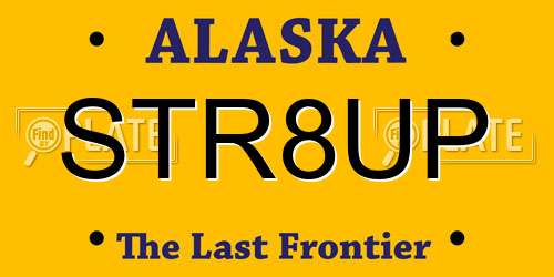 STR8UP Alaska License Plate
