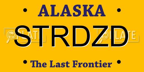 STRDZD Alaska License Plate