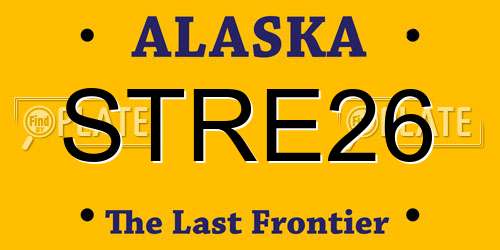STRE26 Alaska License Plate