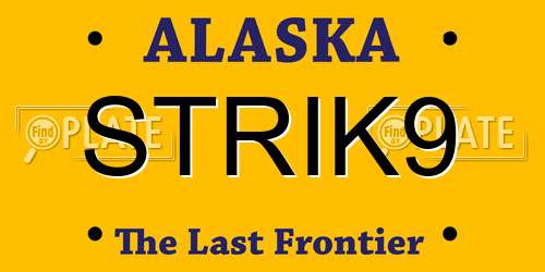 STRIK9 Alaska License Plate