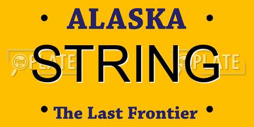 STRING Alaska License Plate
