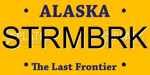 STRMBRK Alaska License Plate