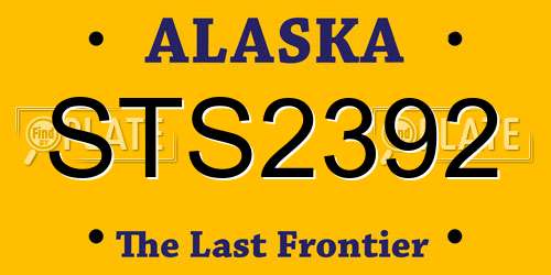 STS2392 Alaska License Plate