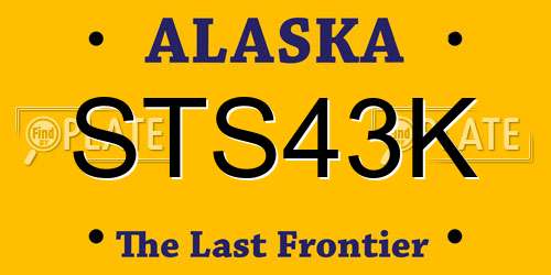 STS43K Alaska License Plate