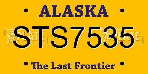 STS7535 Alaska License Plate