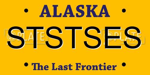 STSTSES Alaska License Plate