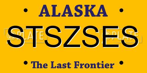 STSZSES Alaska License Plate