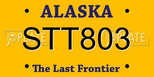 STT803 Alaska License Plate