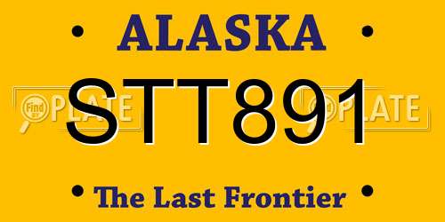 STT891 Alaska License Plate