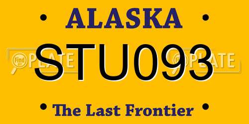 STU093 Alaska License Plate