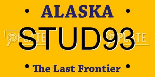 STUD93 Alaska License Plate