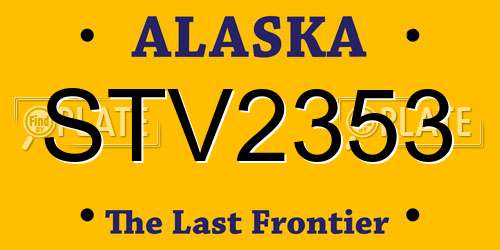 STV2353 Alaska License Plate