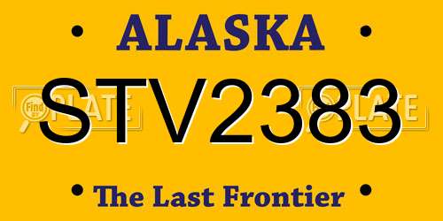 STV2383 Alaska License Plate