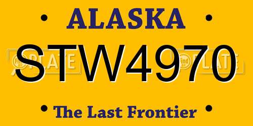 STW4970 Alaska License Plate