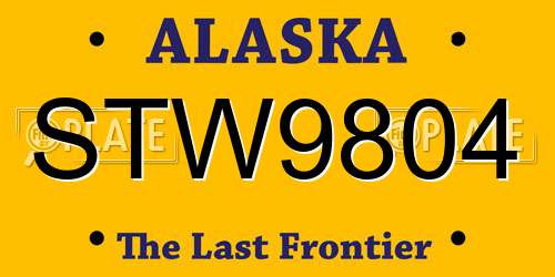 STW9804 Alaska License Plate