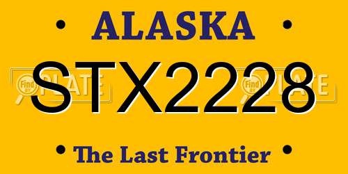 STX2228 Alaska License Plate