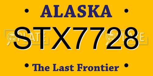 STX7728 Alaska License Plate