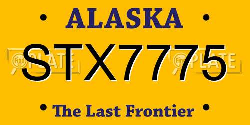 STX7775 Alaska License Plate