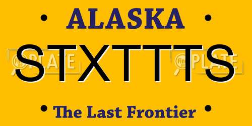 STXTTTS Alaska License Plate