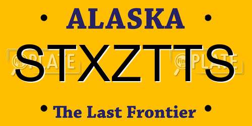STXZTTS Alaska License Plate