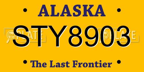 STY8903 Alaska License Plate