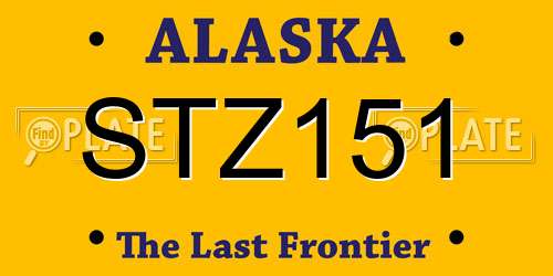 STZ151 Alaska License Plate