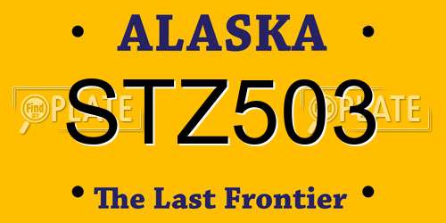 STZ503 Alaska License Plate