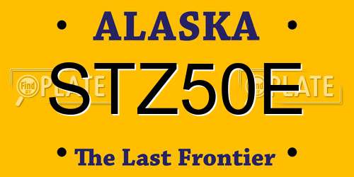 STZ50E Alaska License Plate