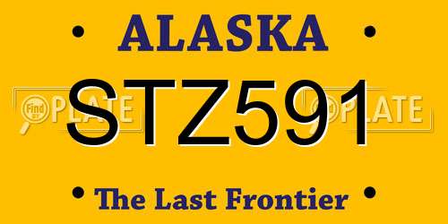 STZ591 Alaska License Plate