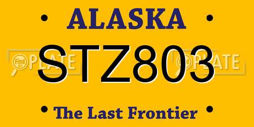 STZ803 Alaska License Plate