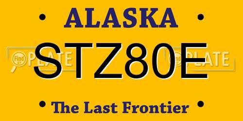 STZ80E Alaska License Plate