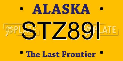 STZ89I Alaska License Plate