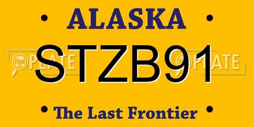 STZB91 Alaska License Plate