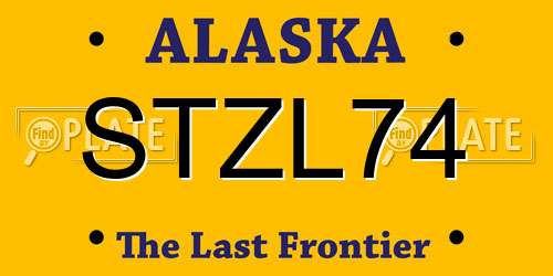 STZL74 Alaska License Plate