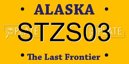 STZS03 Alaska License Plate