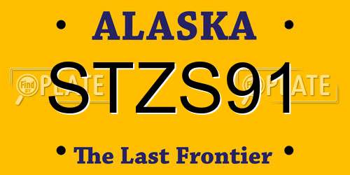 STZS91 Alaska License Plate