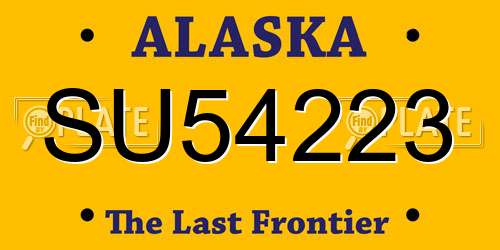 SU54223 Alaska License Plate