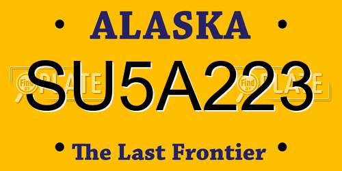SU5A223 Alaska License Plate