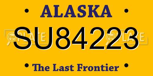 SU84223 Alaska License Plate