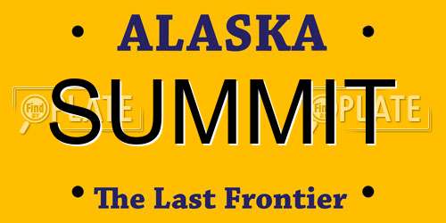 SUMMIT Alaska License Plate