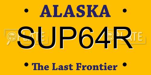 SUP64R Alaska License Plate